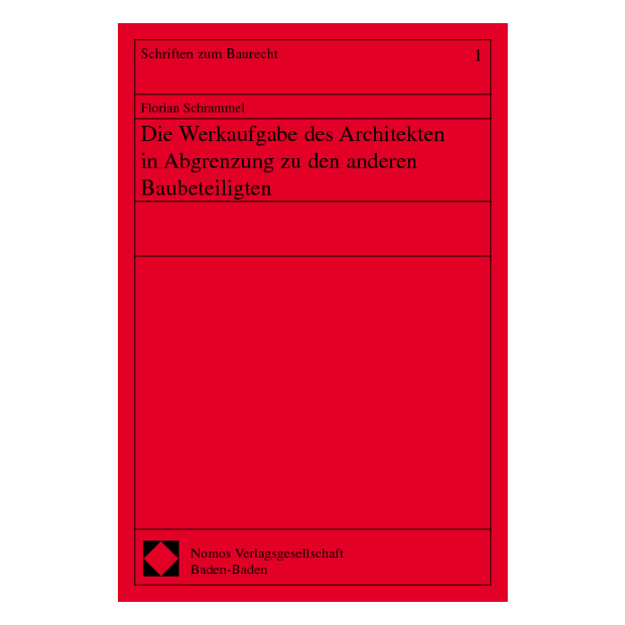 Die Werkaufgabe des Architekten in Abgrenzung zu den anderen Baubeteiligten Die Werkaufgabe des Architekten in Abgrenzung zu den anderen Baubeteiligten
