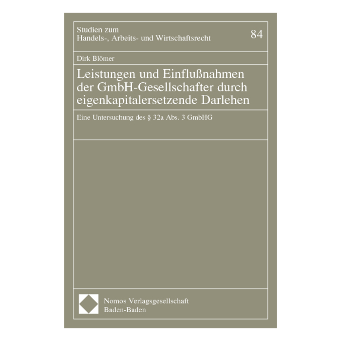 Leistungen und Einflussnahmen der GmbH-Gesellschafter durch eigenkapitalersetzende Darlehen Leistungen und Einflussnahmen der GmbH-Gesellschafter durch eigenkapitalersetzende Darlehen