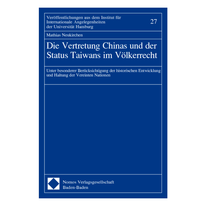 Die Vertretung Chinas und der Status Taiwans im Völkerrecht Die Vertretung Chinas und der Status Taiwans im Völkerrecht
