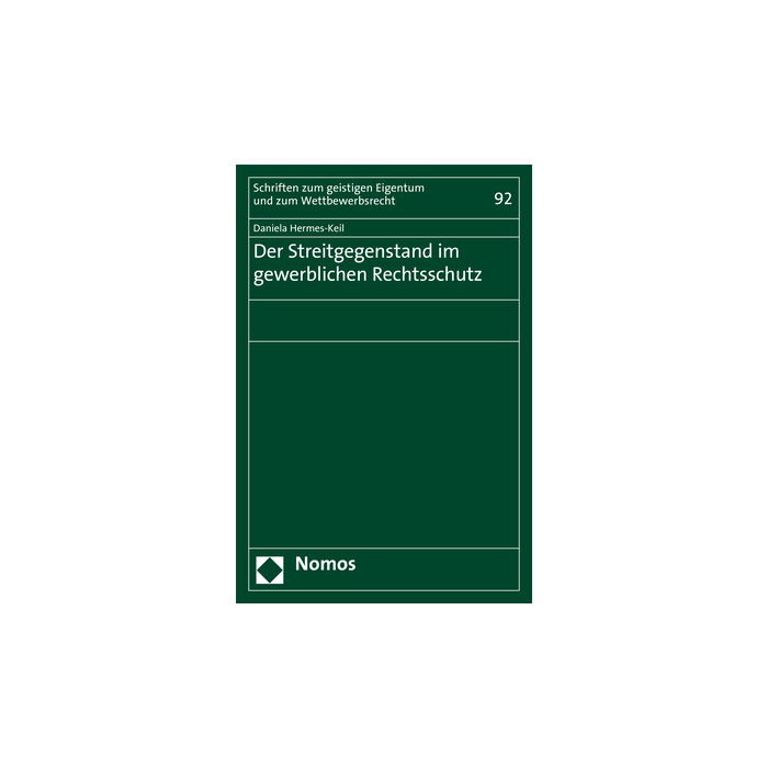 Der Streitgegenstand im gewerblichen Rechtsschutz Der Streitgegenstand im gewerblichen Rechtsschutz