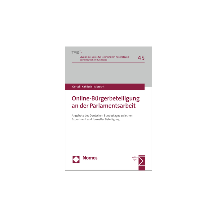 Online-Bürgerbeteiligung an der Parlamentsarbeit Online-Bürgerbeteiligung an der Parlamentsarbeit