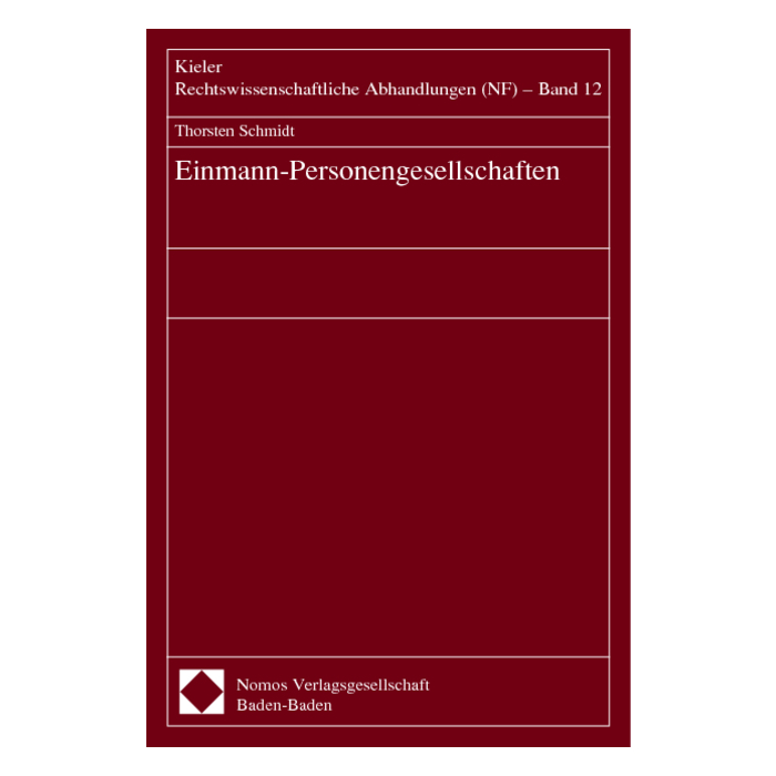 Einmann-Personengesellschaften Einmann-Personengesellschaften
