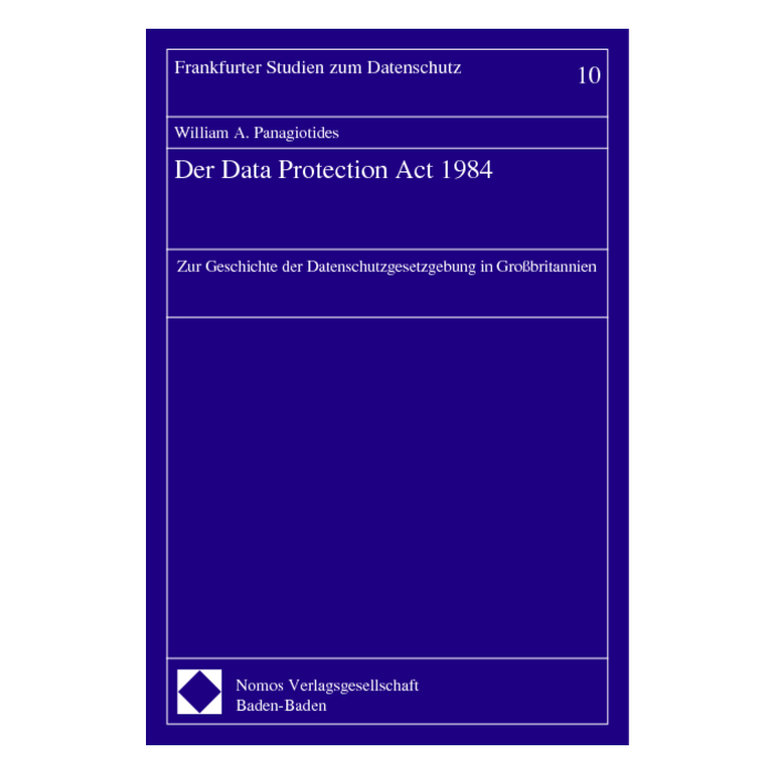 Der Data Protection Act 1984 Der Data Protection Act 1984