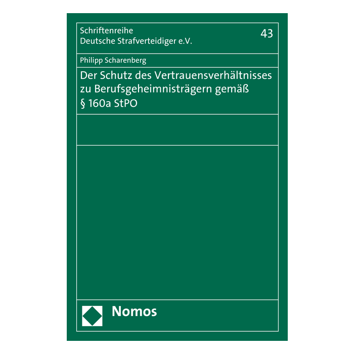 Der Schutz des Vertrauensverhältnisses zu Berufsgeheimnisträgern gemäß § 160a StPO Der Schutz des Vertrauensverhältnisses zu Berufsgeheimnisträgern gemäß § 160a StPO