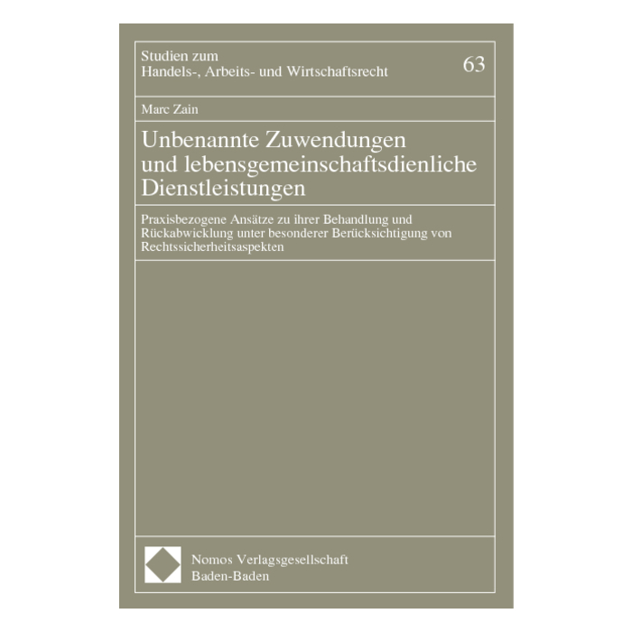 Unbenannte Zuwendungen und lebensgemeinschaftsdienliche Dienstleistungen Unbenannte Zuwendungen und lebensgemeinschaftsdienliche Dienstleistungen