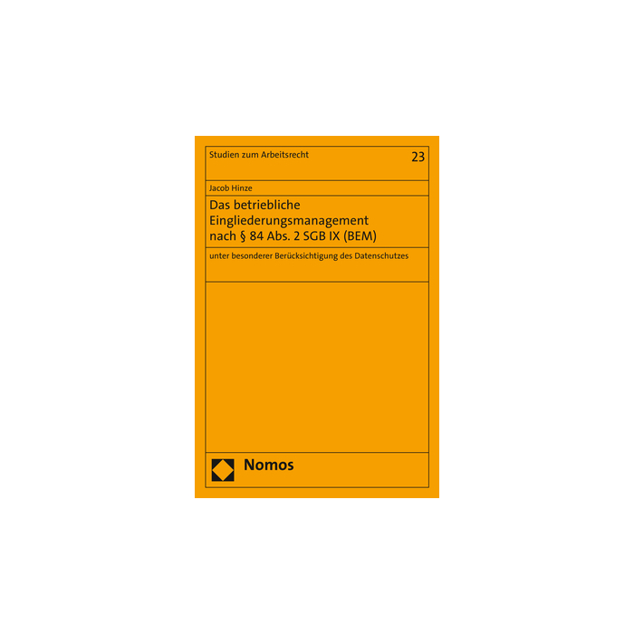 Das betriebliche Eingliederungsmanagement nach § 84 Abs. 2 SGB IX (BEM) Das betriebliche Eingliederungsmanagement nach § 84 Abs. 2 SGB IX (BEM)