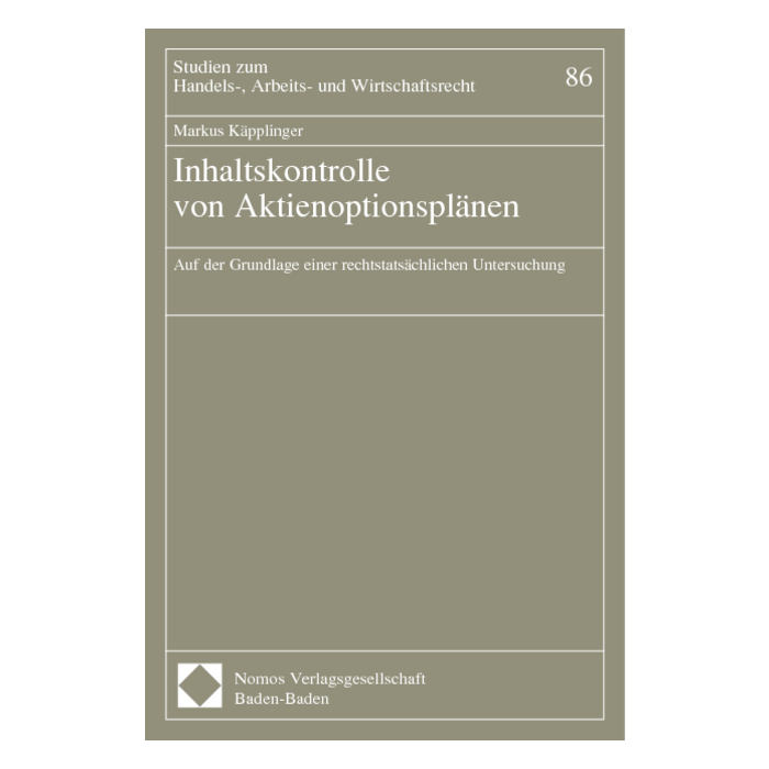 Inhaltskontrolle von Aktienoptionsplänen Inhaltskontrolle von Aktienoptionsplänen