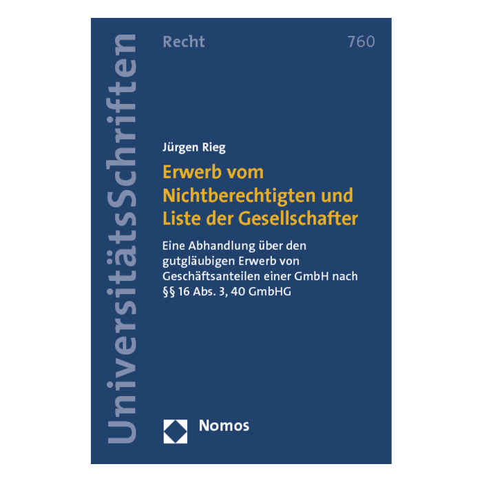 Erwerb vom Nichtberechtigten und Liste der Gesellschafter Erwerb vom Nichtberechtigten und Liste der Gesellschafter