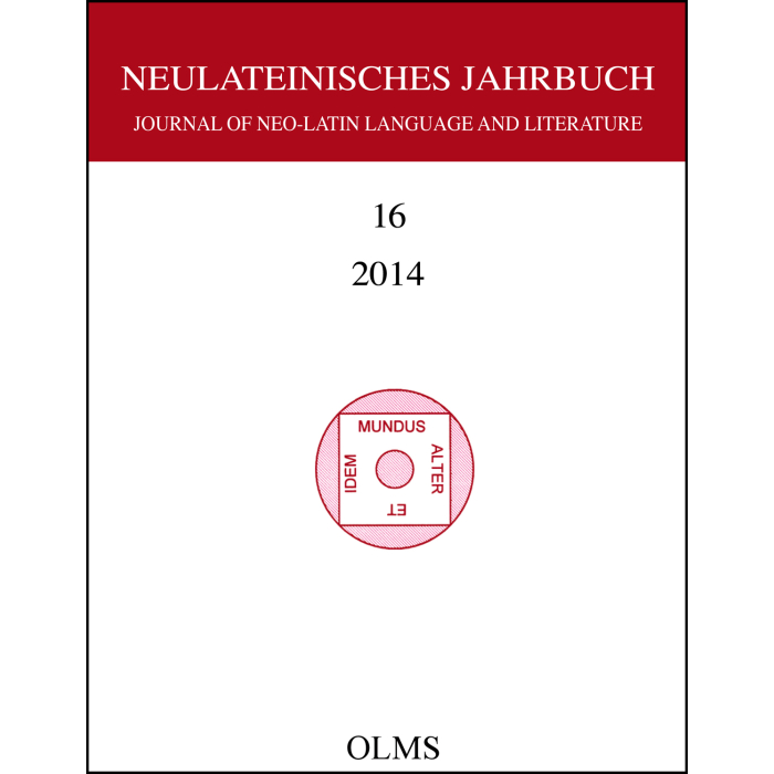 Neulateinisches Jahrbuch. Journal of Neo-Latin Language and Literature Neulateinisches Jahrbuch. Journal of Neo-Latin Language and Literature
