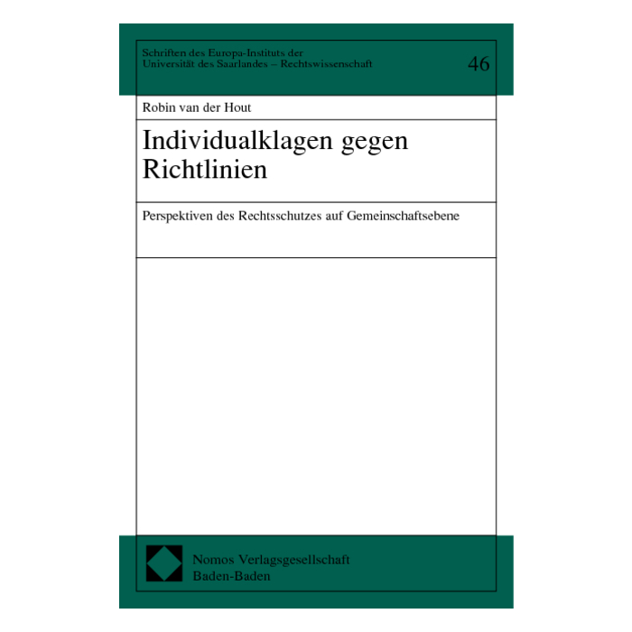 Individualklagen gegen Richtlinien Individualklagen gegen Richtlinien