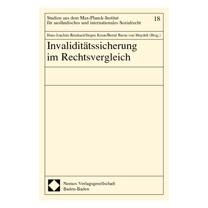 Invaliditätssicherung im Rechtsvergleich Invaliditätssicherung im Rechtsvergleich
