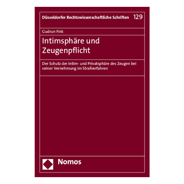 Intimsphäre und Zeugenpflicht Intimsphäre und Zeugenpflicht