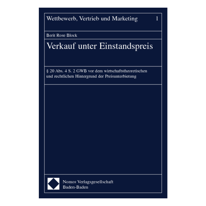 Verkauf unter Einstandspreis Verkauf unter Einstandspreis