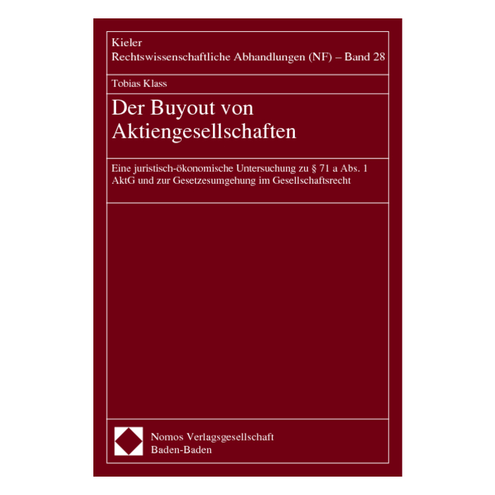 Der Buyout von Aktiengesellschaften Der Buyout von Aktiengesellschaften
