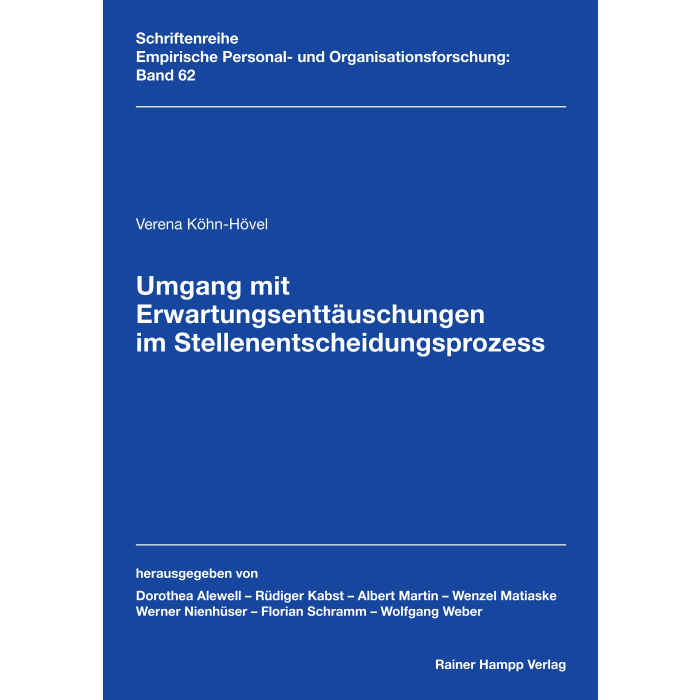 Umgang mit Erwartungsenttäuschungen im Stellenentscheidungsprozess Umgang mit Erwartungsenttäuschungen im Stellenentscheidungsprozess