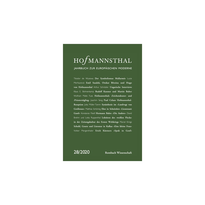 Hofmannsthal – Jahrbuch zur Europäischen Moderne Hofmannsthal – Jahrbuch zur Europäischen Moderne