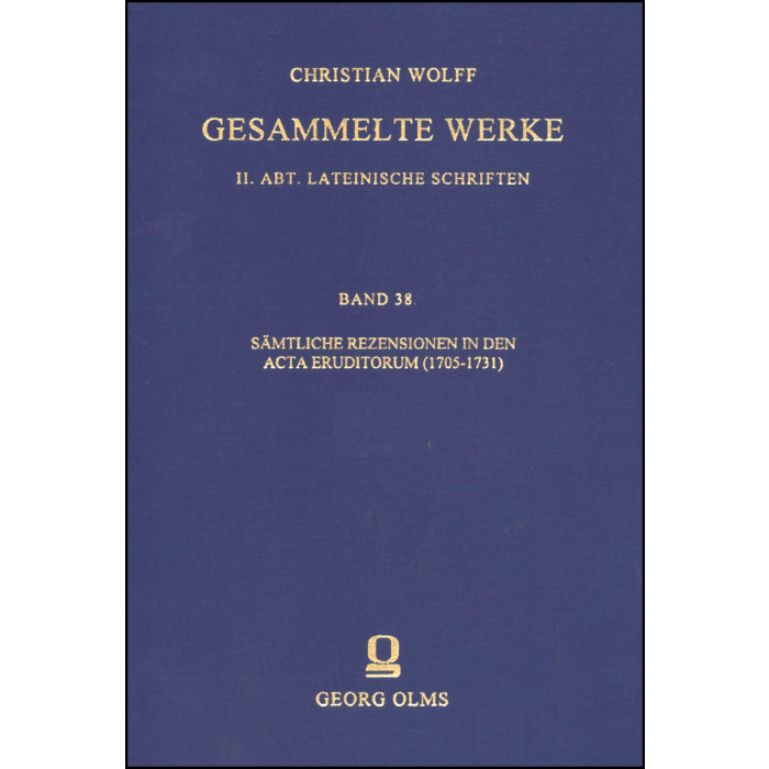 Christian Wolff: Gesammelte Werke Christian Wolff: Gesammelte Werke