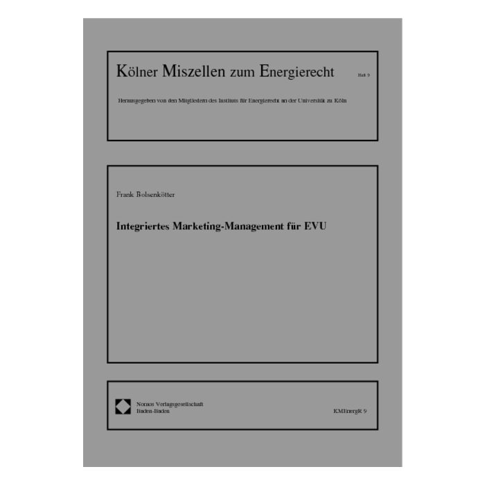 Integriertes Marketing-Management für EVU Integriertes Marketing-Management für EVU