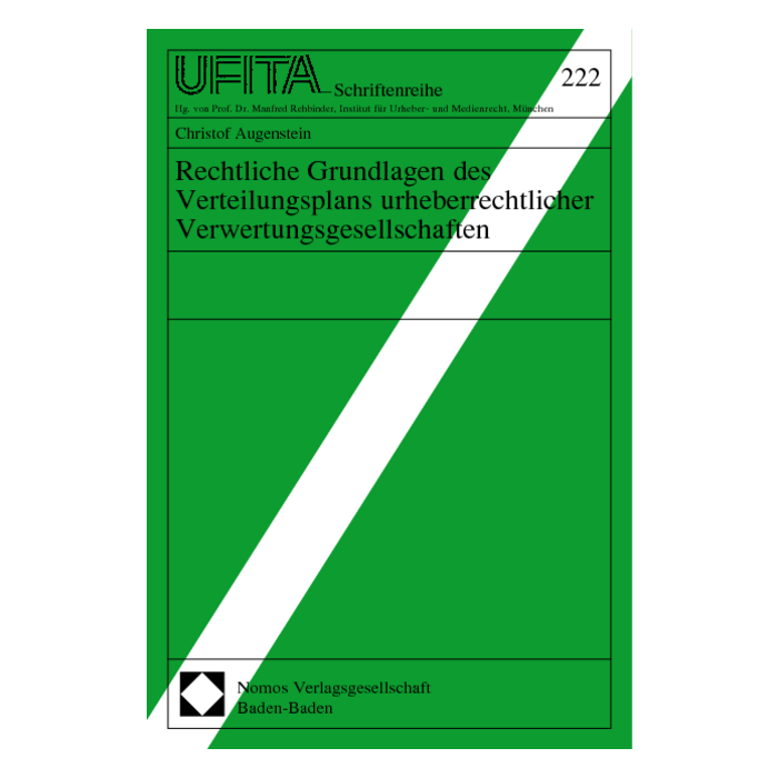 Rechtliche Grundlagen des Verteilungsplans urheberrechtlicher Verwertungsgesellschaften Rechtliche Grundlagen des Verteilungsplans urheberrechtlicher Verwertungsgesellschaften