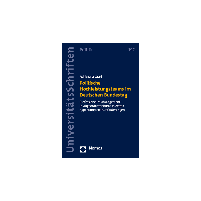 Politische Hochleistungsteams im Deutschen Bundestag Politische Hochleistungsteams im Deutschen Bundestag