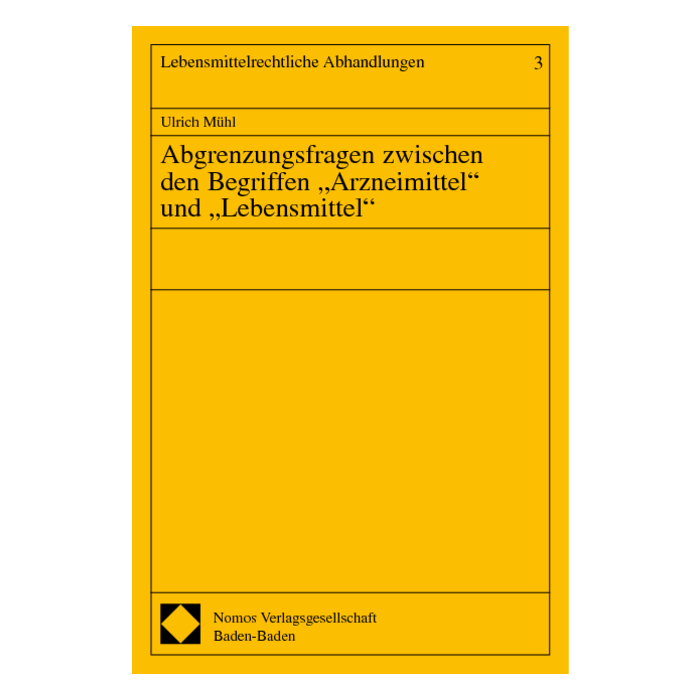 Abgrenzungsfragen zwischen den Begriffen "Arzneimittel" und "Lebensmittel" Abgrenzungsfragen zwischen den Begriffen "Arzneimittel" und "Lebensmittel"