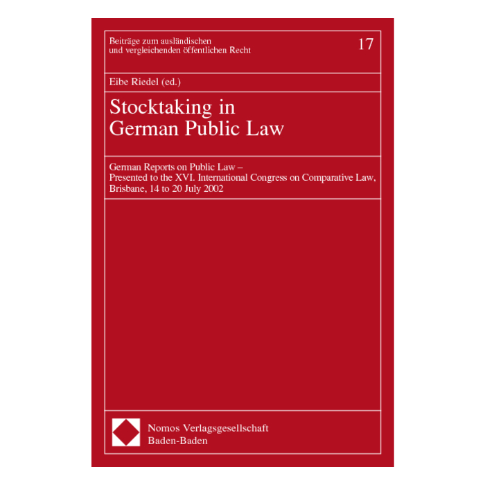 Stocktaking in German Public Law Stocktaking in German Public Law