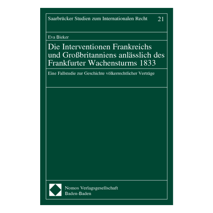 Die Interventionen Frankreichs und Großbritanniens anlässlich des Frankfurter Wachensturms 1833 Die Interventionen Frankreichs und Großbritanniens anlässlich des Frankfurter Wachensturms 1833