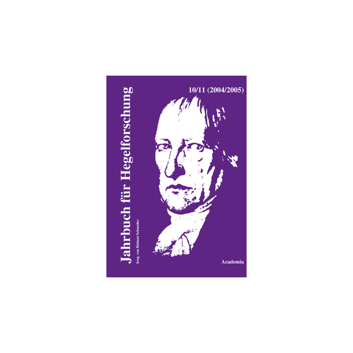 Jahrbuch für Hegelforschung Jahrbuch für Hegelforschung